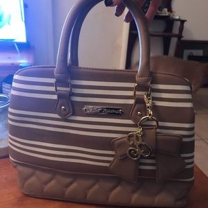 Tan and white Betsy Johnson Purse
